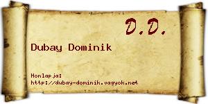 Dubay Dominik névjegykártya